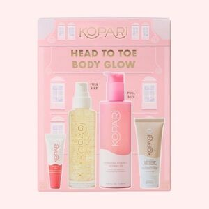 Kopari Head to Toe Body Glow Set Butter, Oil, Shower Oil, Lip Glossy New in Box